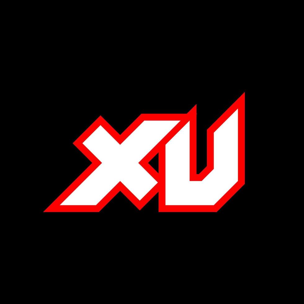 xu-Logo-Design, anfängliches xu-Buchstabendesign im Sci-Fi-Stil. xu-Logo für Spiel, Sport, Technologie, Digital, Community oder Business. xu sport moderne kursive alphabetschrift. Typografie Schriftarten im urbanen Stil. vektor