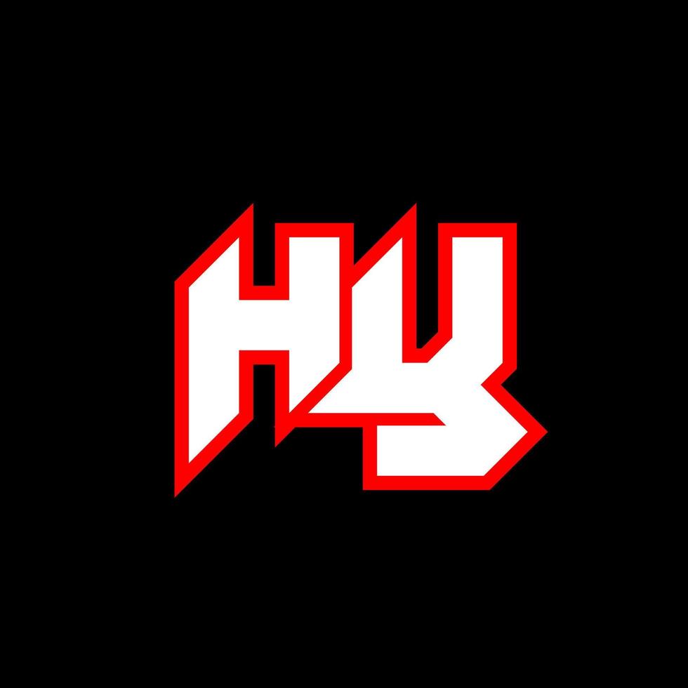 hy logotyp design, första hy brev design med sci-fi stil. hy logotyp för spel, esport, teknologi, digital, gemenskap eller företag. h y sport modern kursiv alfabet font. typografi urban stil teckensnitt. vektor