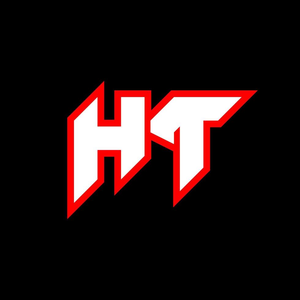 ht logotyp design, första ht brev design med sci-fi stil. ht logotyp för spel, esport, teknologi, digital, gemenskap eller företag. h t sport modern kursiv alfabet font. typografi urban stil teckensnitt. vektor