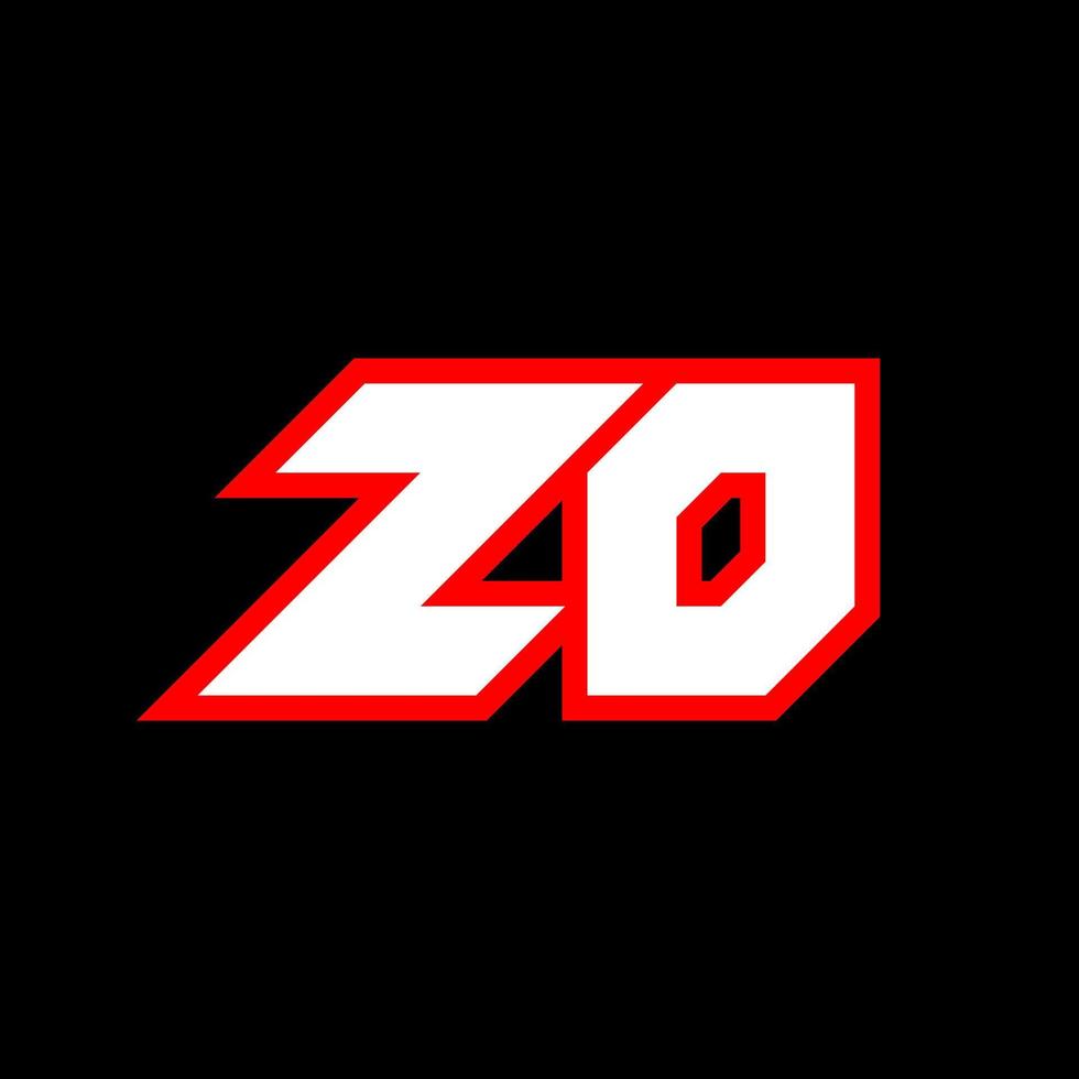 zo-Logo-Design, anfängliches zo-Buchstabendesign im Sci-Fi-Stil. zo-Logo für Spiel, Esport, Technologie, Digital, Community oder Business. zo sport moderne kursive alphabetschrift. Typografie Schriftarten im urbanen Stil. vektor