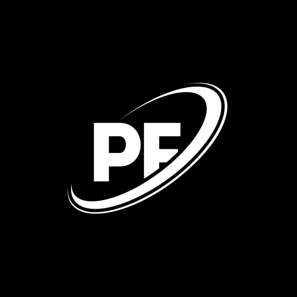 pf pf Buchstabe Logo-Design. Anfangsbuchstabe pf verknüpfter Kreis Monogramm-Logo in Großbuchstaben rot und blau. pf-Logo, pf-Design. pf, pf vektor