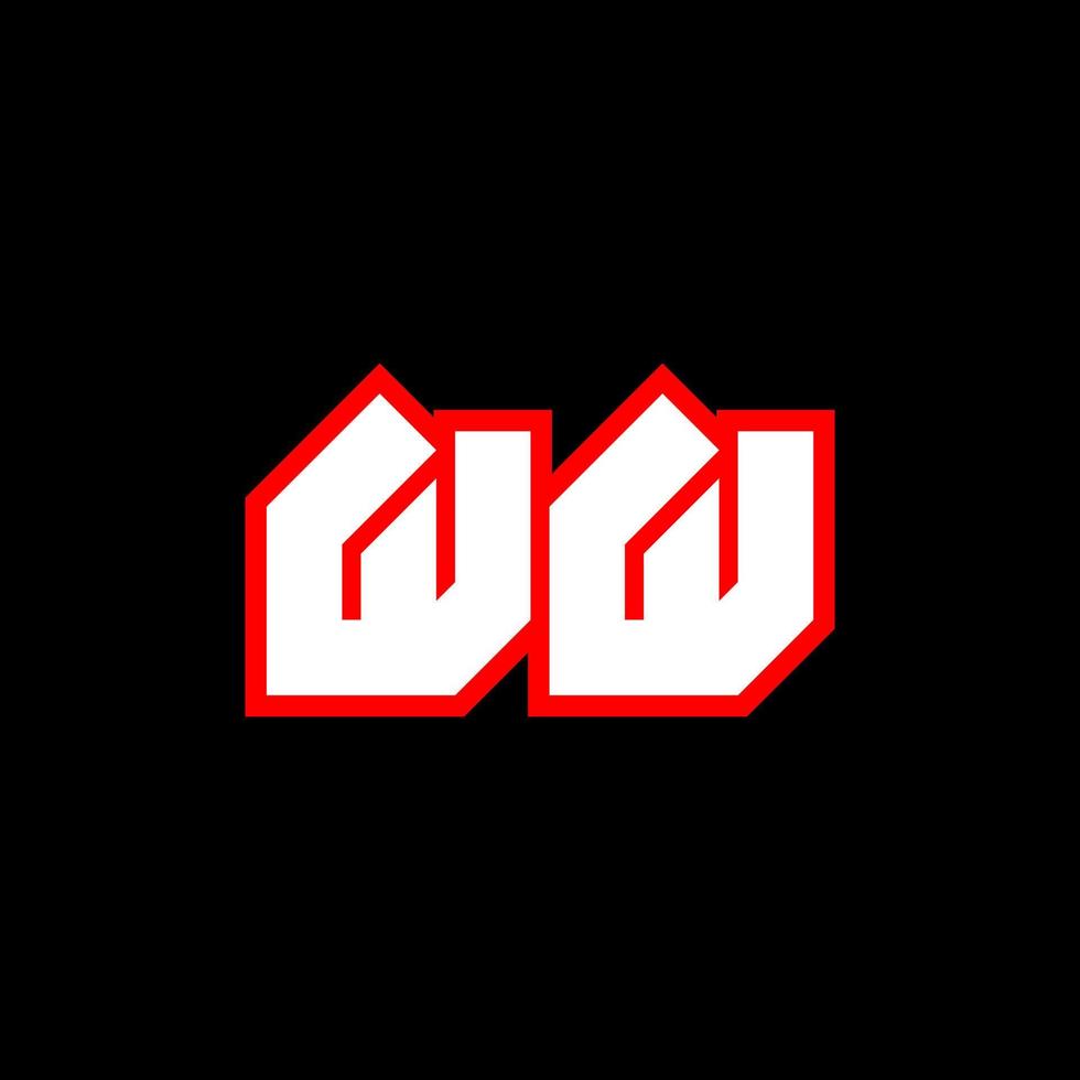 ww logotyp design, första ww brev design med sci-fi stil. ww logotyp för spel, esport, teknologi, digital, gemenskap eller företag. w w sport modern kursiv alfabet font. typografi urban stil teckensnitt. vektor