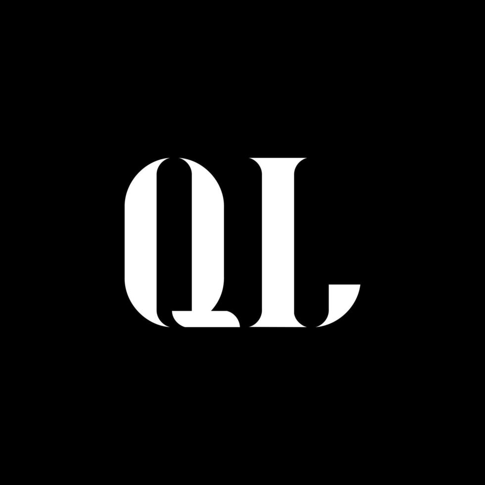 ql ql-Buchstaben-Logo-Design. Anfangsbuchstabe ql Monogramm-Logo in Großbuchstaben weiße Farbe. ql-Logo, ql-Design. ql, ql vektor