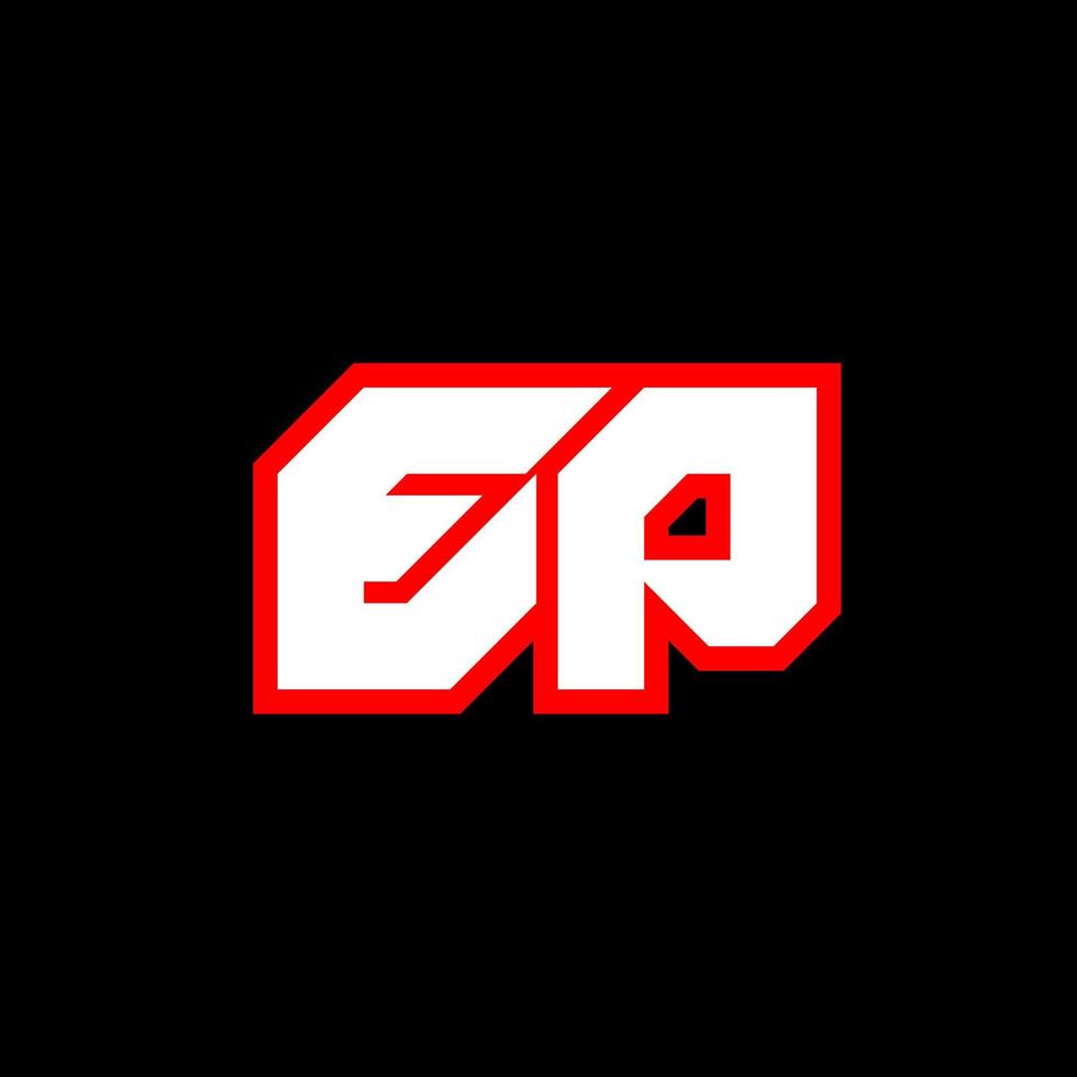 ep logotyp design, första ep brev design med sci-fi stil. ep logotyp för spel, esport, teknologi, digital, gemenskap eller företag. e p sport modern kursiv alfabet font. typografi urban stil teckensnitt. vektor