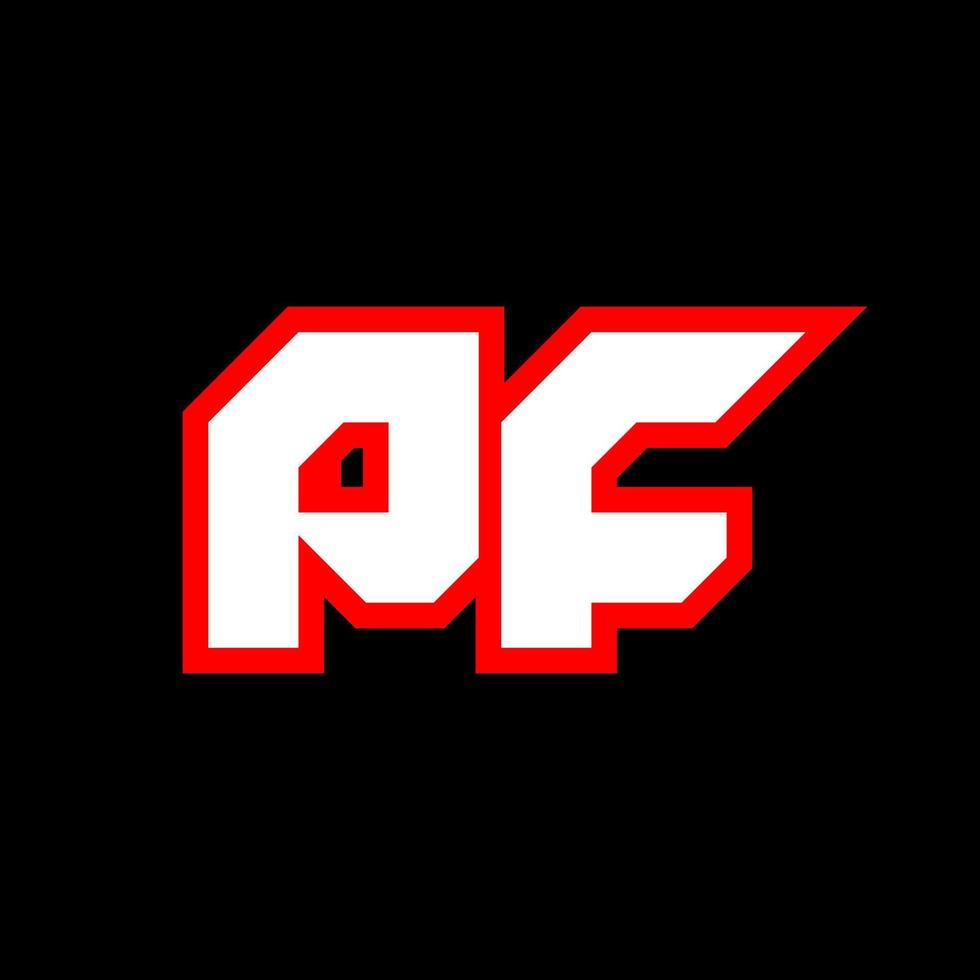 pf logotyp design, första pf brev design med sci-fi stil. pf logotyp för spel, esport, teknologi, digital, gemenskap eller företag. p f sport modern kursiv alfabet font. typografi urban stil teckensnitt. vektor