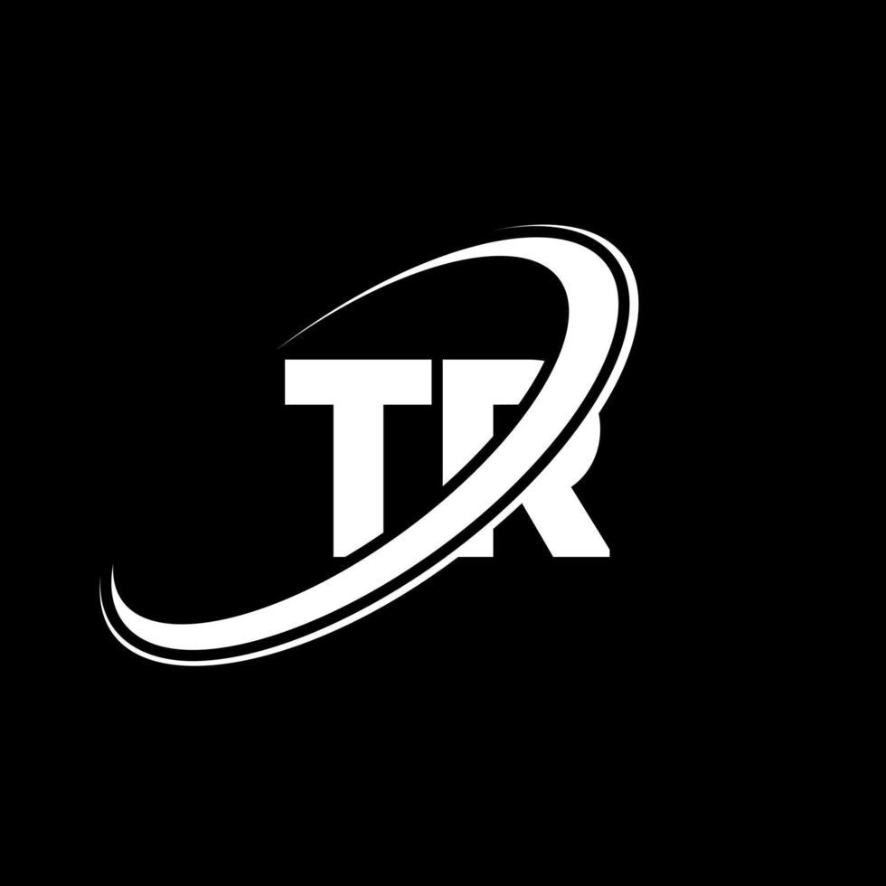 tr tr-Buchstaben-Logo-Design. Anfangsbuchstabe tr verknüpfter Kreis Monogramm-Logo in Großbuchstaben rot und blau. tr-Logo, tr-Design. tr, tr vektor