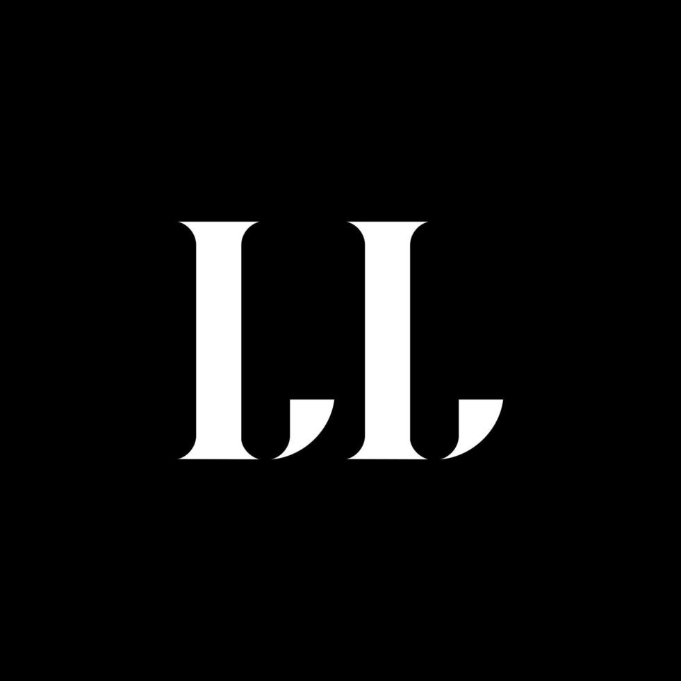 ll l l brev logotyp design. första brev ll versal monogram logotyp vit Färg. ll logotyp, l l design. ll, l l vektor