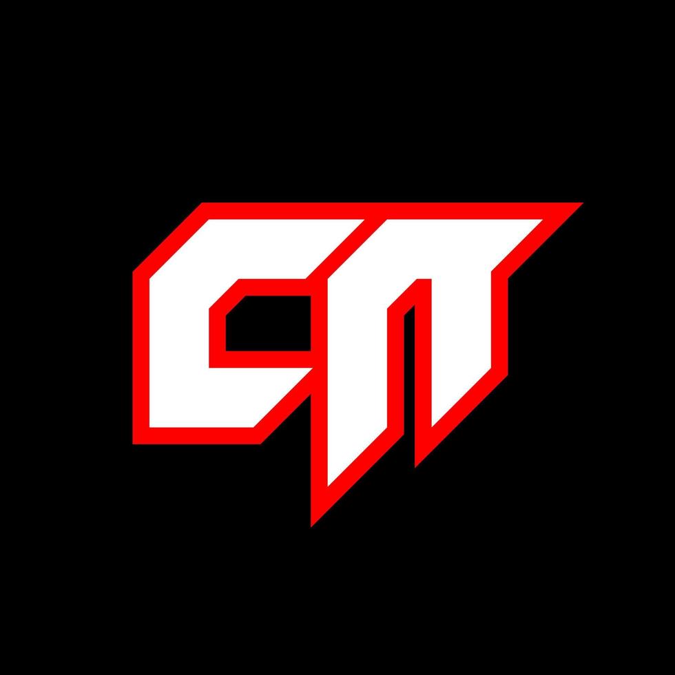 cn logotyp design, första cn brev design med sci-fi stil. cn logotyp för spel, esport, teknologi, digital, gemenskap eller företag. c n sport modern kursiv alfabet font. typografi urban stil teckensnitt. vektor