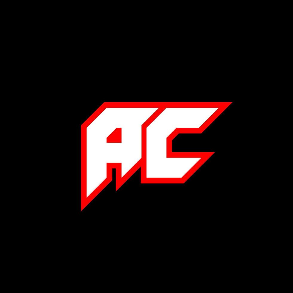 ac-Buchstaben-Logo-Design auf schwarzem Hintergrund. ac kreative Initialen schreiben Logo-Konzept. AC-Icon-Design. ac weißer und roter Buchstabe Icon Design auf schwarzem Hintergrund. ac vektor