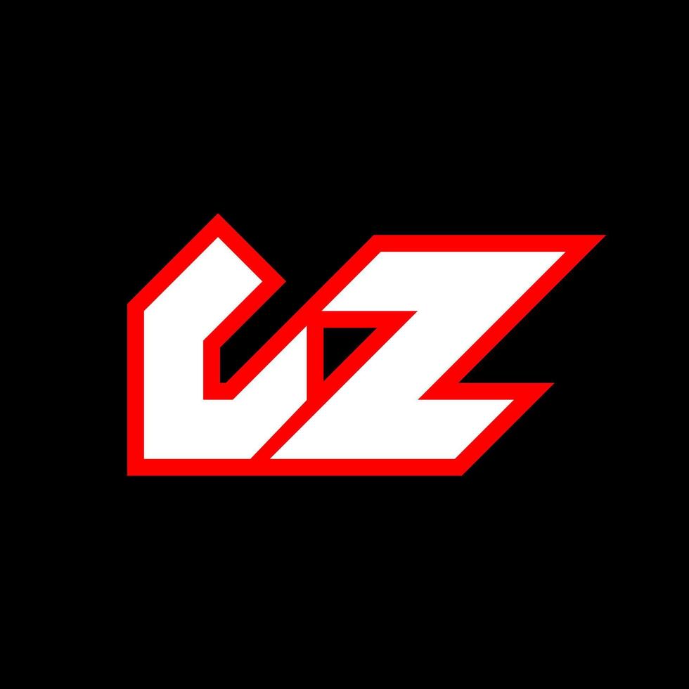 lz-Logo-Design, anfängliches lz-Buchstabendesign im Sci-Fi-Stil. lz-Logo für Spiel, Sport, Technologie, Digital, Community oder Business. lz sport moderne kursive alphabetschrift. Typografie Schriftarten im urbanen Stil. vektor