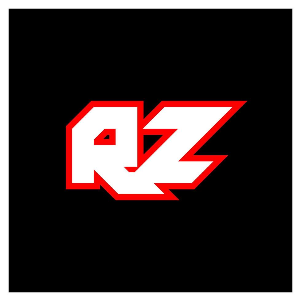 rz-Logo-Design, anfängliches rz-Buchstabendesign im Sci-Fi-Stil. rz-Logo für Spiel, Sport, Technologie, Digital, Community oder Business. rz sport moderne kursive alphabetschrift. Typografie Schriftarten im urbanen Stil. vektor