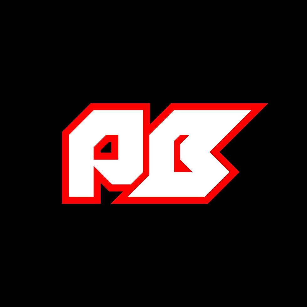 pb logotyp design, första pb brev design med sci-fi stil. pb logotyp för spel, esport, teknologi, digital, gemenskap eller företag. p b sport modern kursiv alfabet font. typografi urban stil teckensnitt. vektor