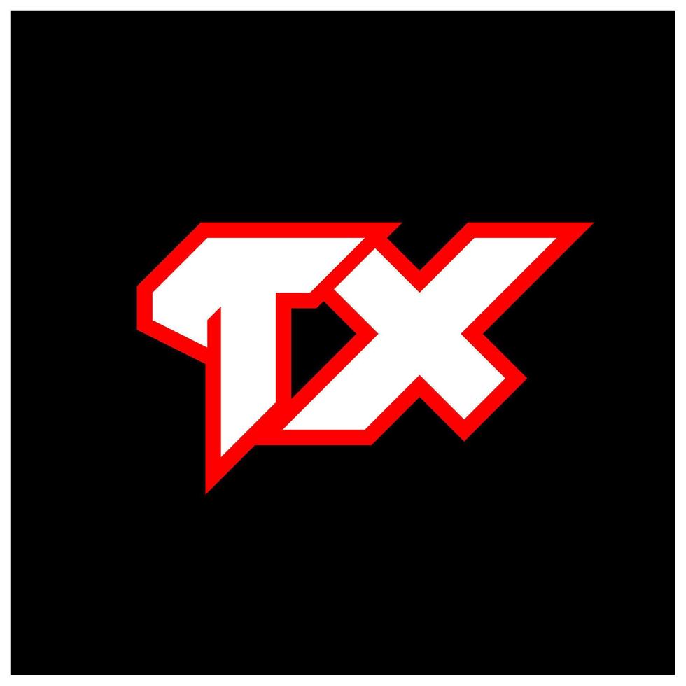 tx logotyp design, första tx brev design med sci-fi stil. tx logotyp för spel, esport, teknologi, digital, gemenskap eller företag. t x sport modern kursiv alfabet font. typografi urban stil teckensnitt. vektor