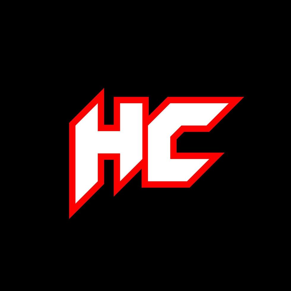 hc logotyp design, första hc brev design med sci-fi stil. hc logotyp för spel, esport, teknologi, digital, gemenskap eller företag. h c sport modern kursiv alfabet font. typografi urban stil teckensnitt. vektor