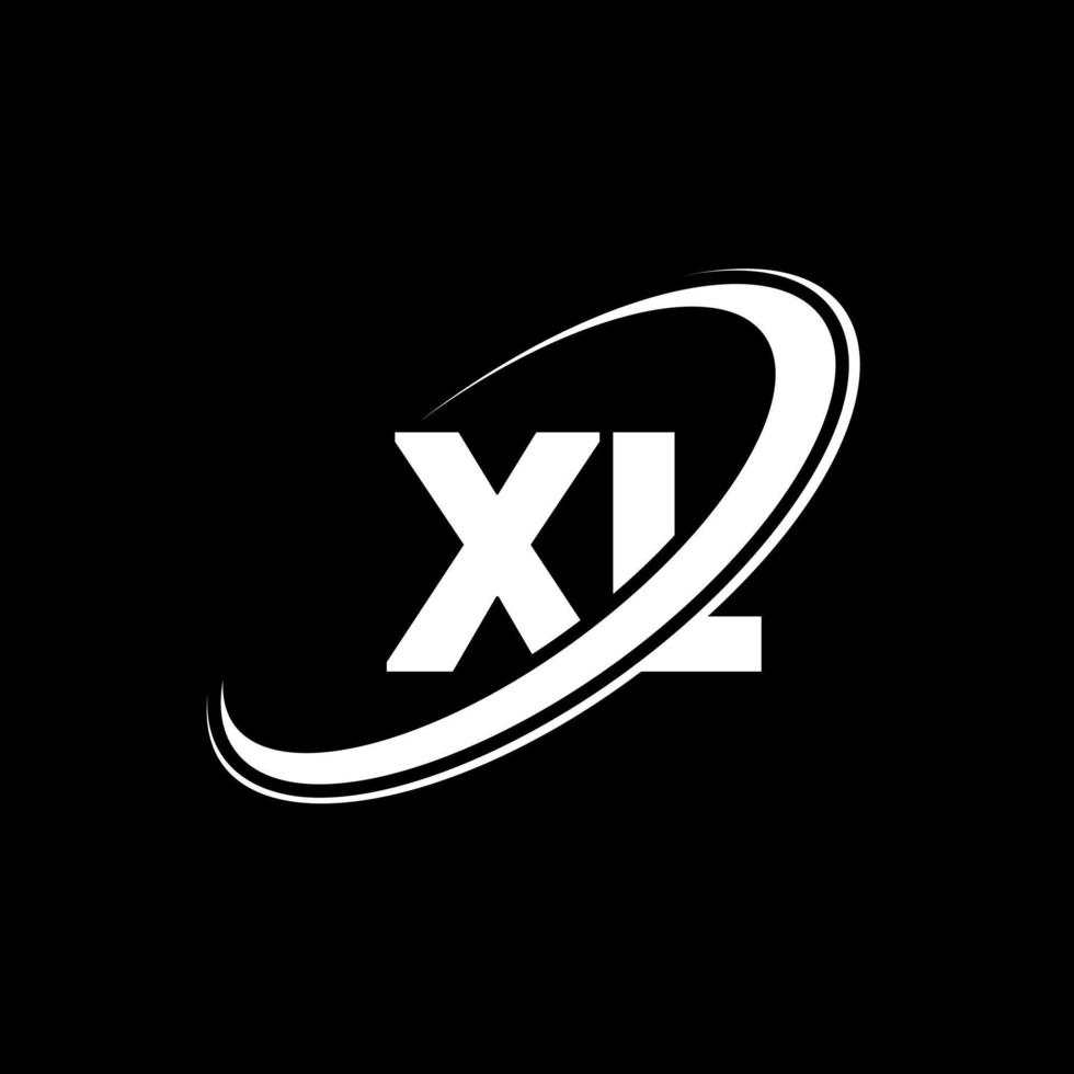 xl x l brev logotyp design. första brev xl länkad cirkel versal monogram logotyp röd och blå. xl logotyp, x l design. xl, x l vektor