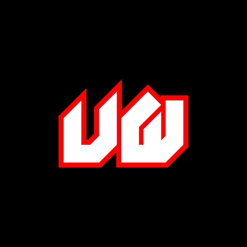 uw-Logo-Design, anfängliches uw-Buchstabendesign im Sci-Fi-Stil. uw-Logo für Spiel, Esport, Technologie, Digital, Community oder Business. uw sport moderne kursive alphabetschrift. Typografie Schriftarten im urbanen Stil. vektor