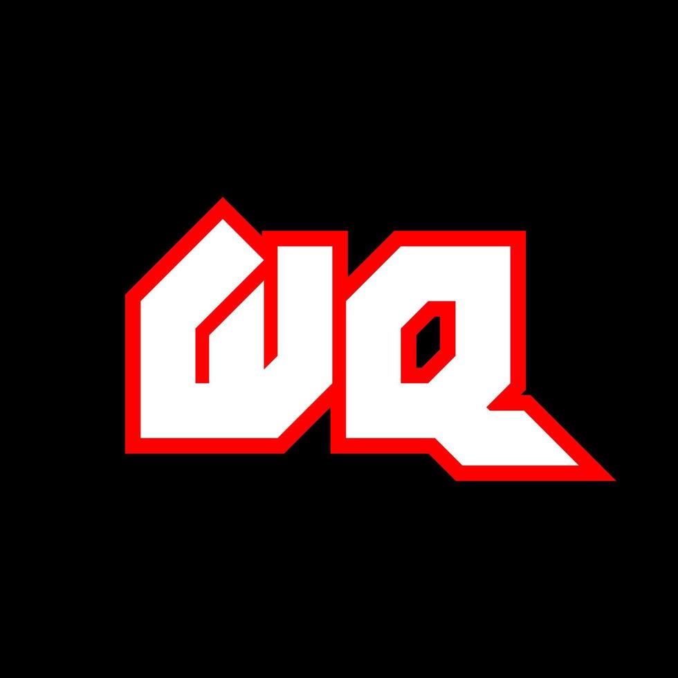 wq-Logo-Design, anfängliches wq-Buchstabendesign im Sci-Fi-Stil. wq-Logo für Spiel, Sport, Technologie, Digital, Community oder Business. wq sport moderne kursive alphabetschrift. Typografie Schriftarten im urbanen Stil. vektor