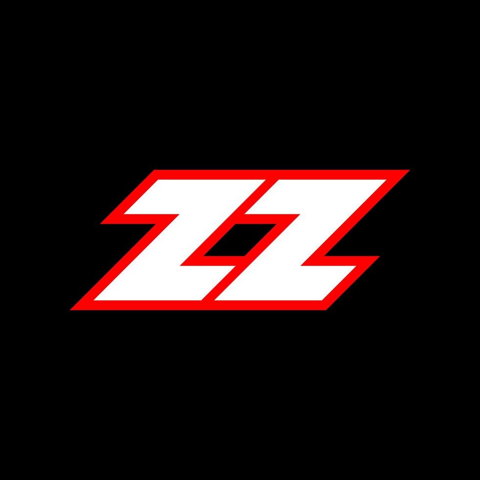 zz-Logo-Design, anfängliches zz-Buchstabendesign im Sci-Fi-Stil. zz-Logo für Spiel, Esport, Technologie, Digital, Community oder Business. zz sport moderne kursive alphabetschrift. Typografie Schriftarten im urbanen Stil. vektor