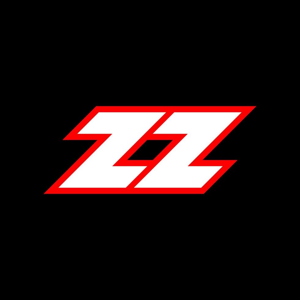 zz logotyp design, första zz brev design med sci-fi stil. zz logotyp för spel, esport, teknologi, digital, gemenskap eller företag. z z sport modern kursiv alfabet font. typografi urban stil teckensnitt. vektor