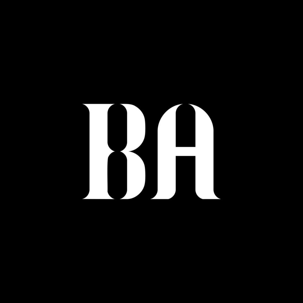 ba b en brev logotyp design. första brev ba versal monogram logotyp vit Färg. ba logotyp, b en design. ba, b en vektor