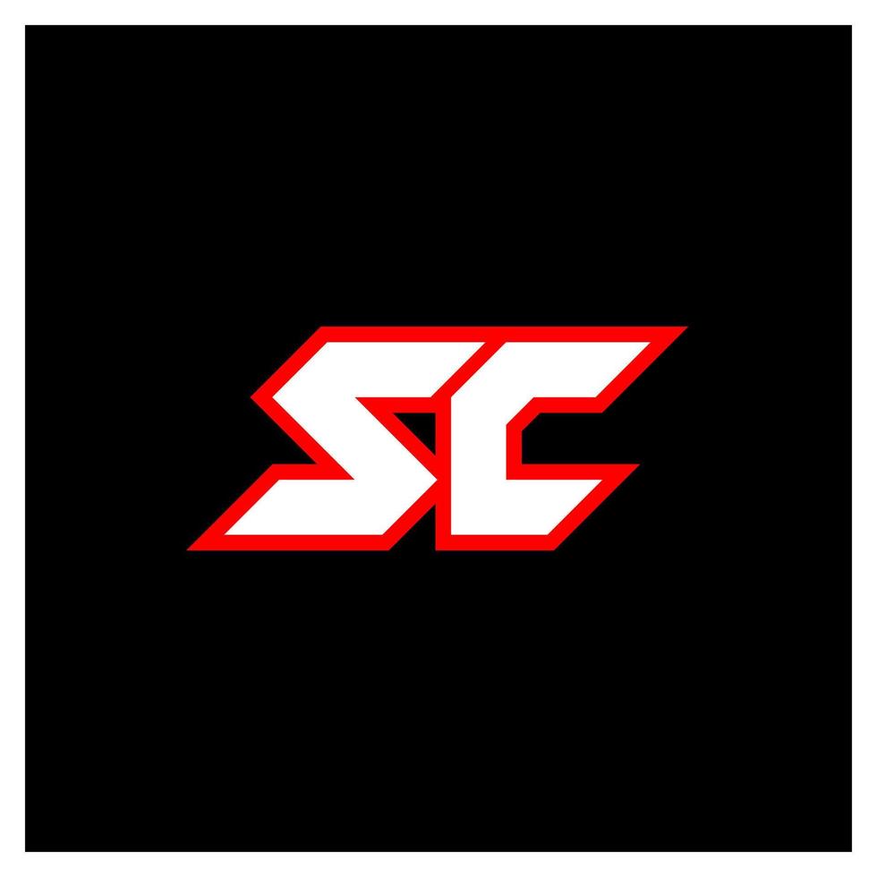 sc logotyp design, första sc brev design med sci-fi stil. sc logotyp för spel, esport, teknologi, digital, gemenskap eller företag. s c sport modern kursiv alfabet font. typografi urban stil teckensnitt. vektor