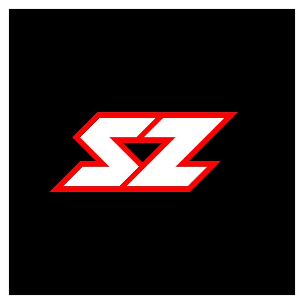 sz-Logo-Design, anfängliches sz-Buchstabendesign im Sci-Fi-Stil. sz-Logo für Spiel, Esport, Technologie, Digital, Community oder Business. sz sport moderne kursive alphabetschrift. Typografie Schriftarten im urbanen Stil. vektor