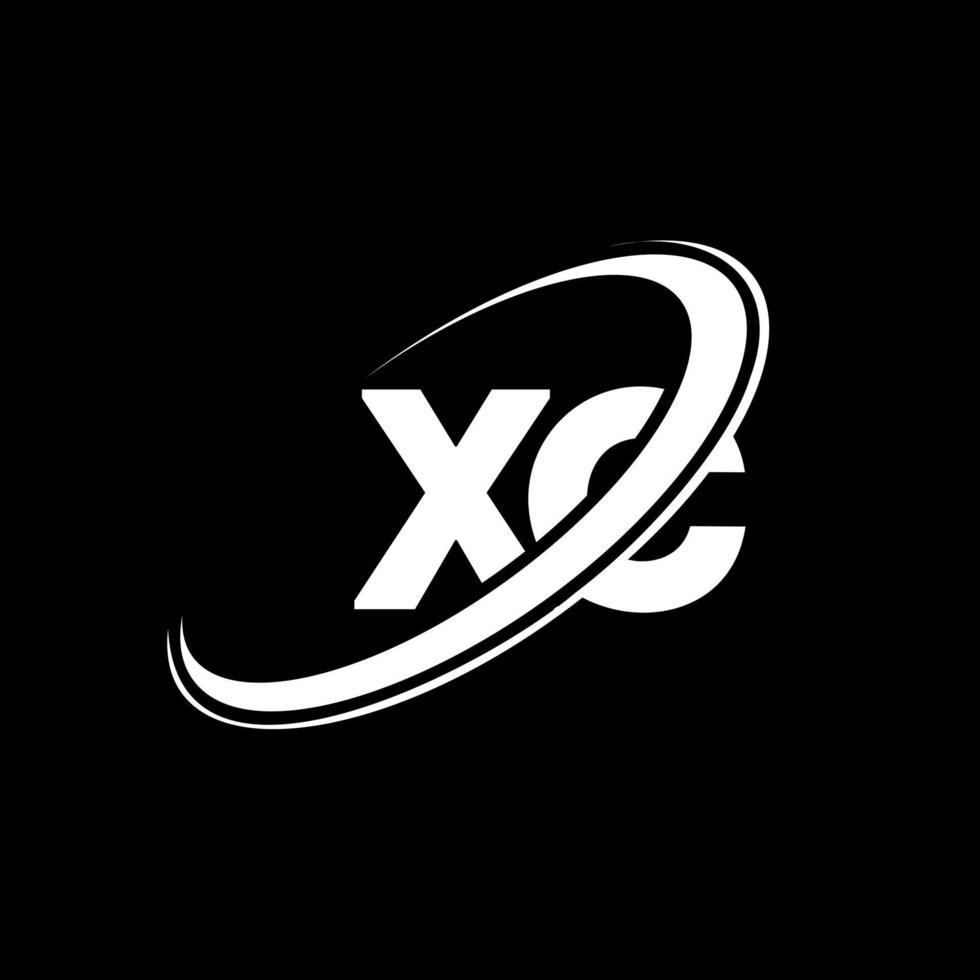 xc x c brev logotyp design. första brev xc länkad cirkel versal monogram logotyp röd och blå. xc logotyp, x c design. xc, x c vektor