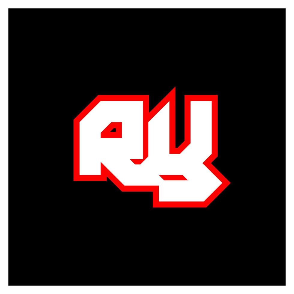 ry-Logo-Design, anfängliches ry-Buchstabendesign im Sci-Fi-Stil. ry-Logo für Spiel, Esport, Technologie, Digital, Community oder Business. ry sport moderne kursive alphabetschrift. Typografie Schriftarten im urbanen Stil. vektor