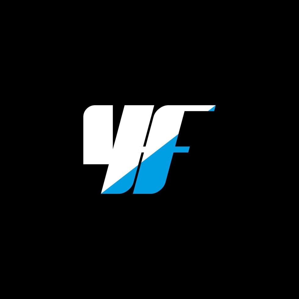 yf-Buchstaben-Logo-Design auf schwarzem Hintergrund. yf kreative Initialen schreiben Logo-Konzept. yf-Icon-Design. yf-Icon-Design mit weißen und blauen Buchstaben auf schwarzem Hintergrund. ja vektor