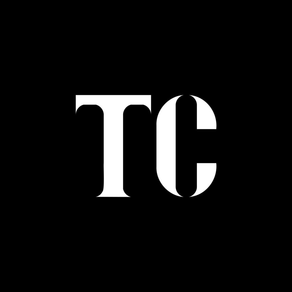 tc tc-Brief-Logo-Design. anfangsbuchstabe tc verknüpfter kreis großbuchstaben monogramm logo weiße farbe. TC-Logo, TC-Design. tc, tc vektor