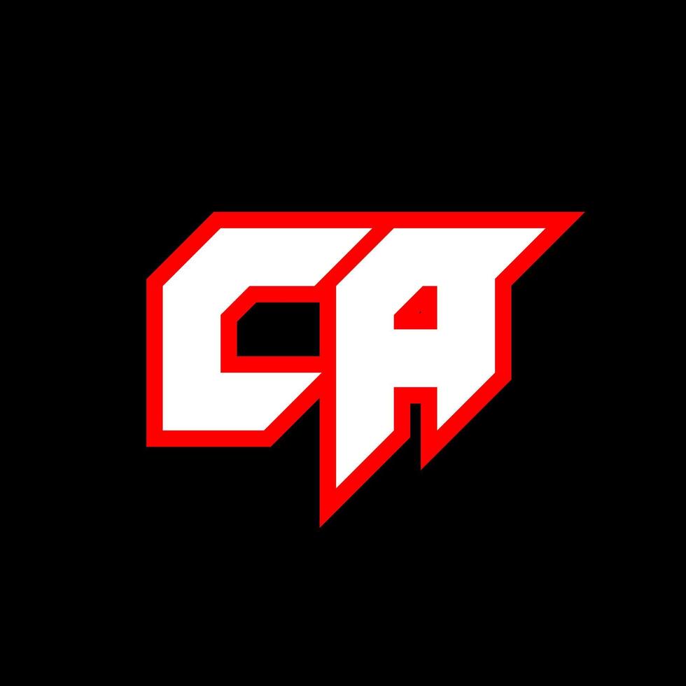 ca logotyp design, första ca brev design med sci-fi stil. ca logotyp för spel, esport, teknologi, digital, gemenskap eller företag. c en sport modern kursiv alfabet font. typografi urban stil teckensnitt. vektor