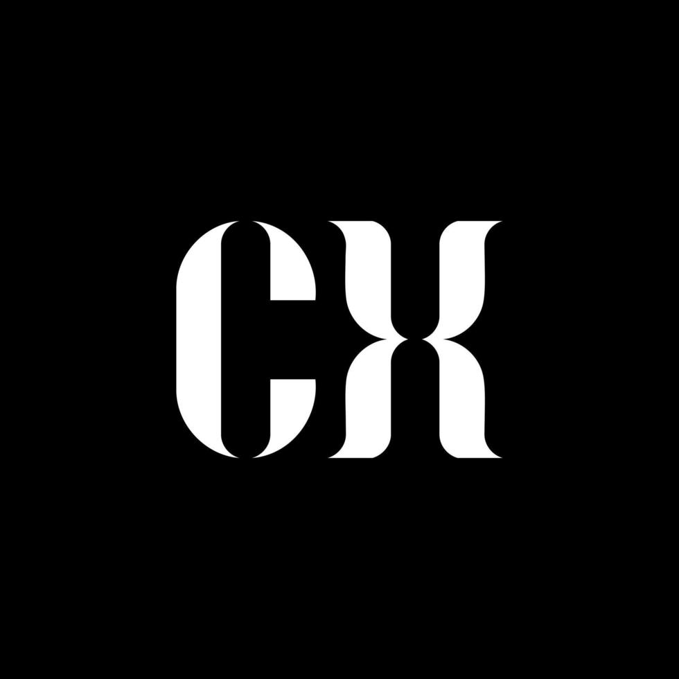 cx c x brev logotyp design. första brev cx versal monogram logotyp vit Färg. cx logotyp, c x design. cx, c x vektor