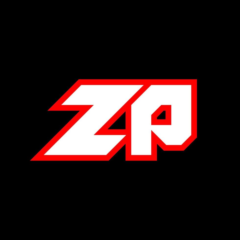 Z P logotyp design, första Z P brev design med sci-fi stil. Z P logotyp för spel, esport, teknologi, digital, gemenskap eller företag. z p sport modern kursiv alfabet font. typografi urban stil teckensnitt. vektor