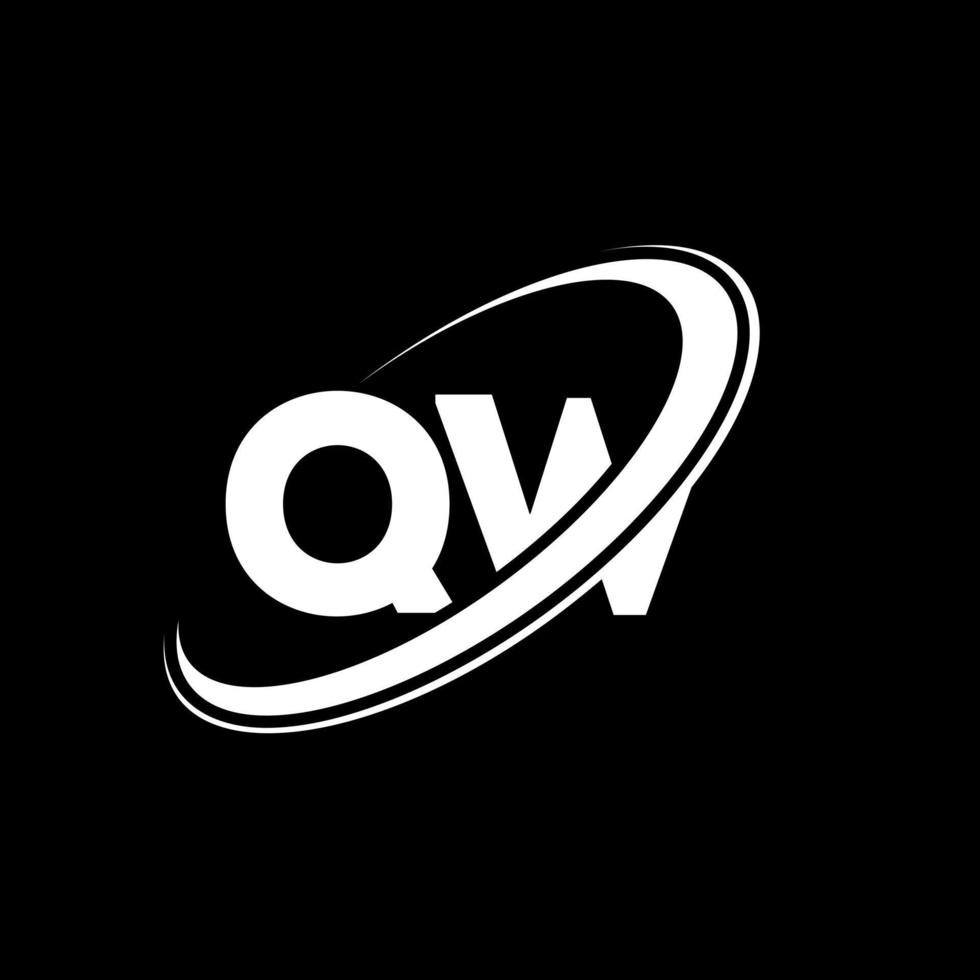 qw q w brev logotyp design. första brev qw länkad cirkel versal monogram logotyp röd och blå. qw logotyp, q w design. qw, q w vektor