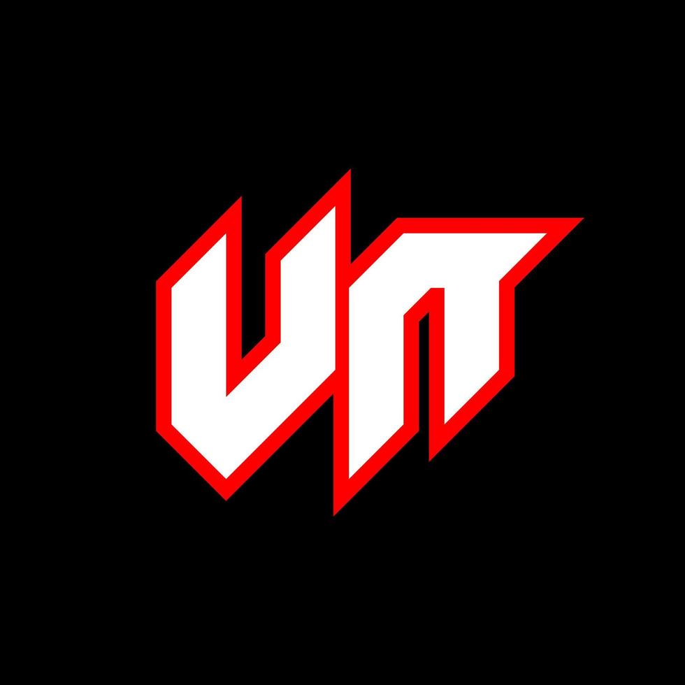 vn logotyp design, första vn brev design med sci-fi stil. vn logotyp för spel, esport, teknologi, digital, gemenskap eller företag. v n sport modern kursiv alfabet font. typografi urban stil teckensnitt. vektor