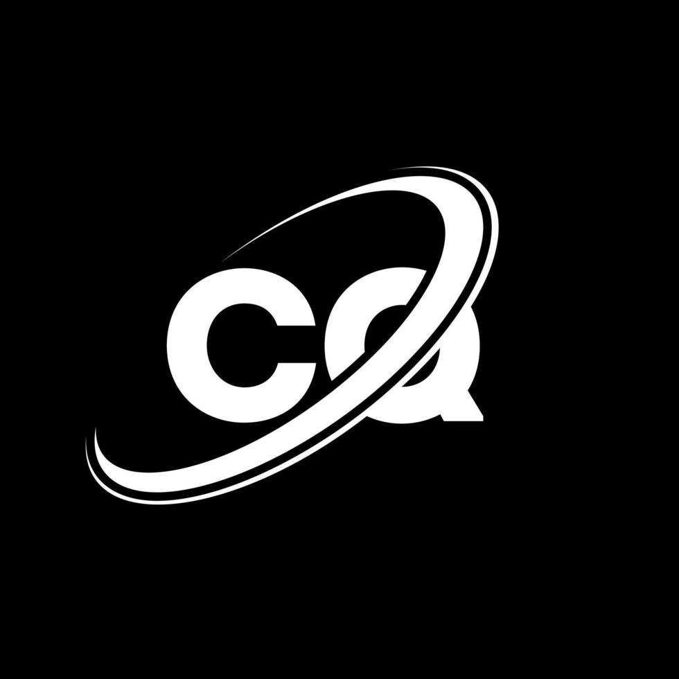 cq c q brev logotyp design. första brev cq länkad cirkel versal monogram logotyp röd och blå. cq logotyp, c q design. cq, c q vektor