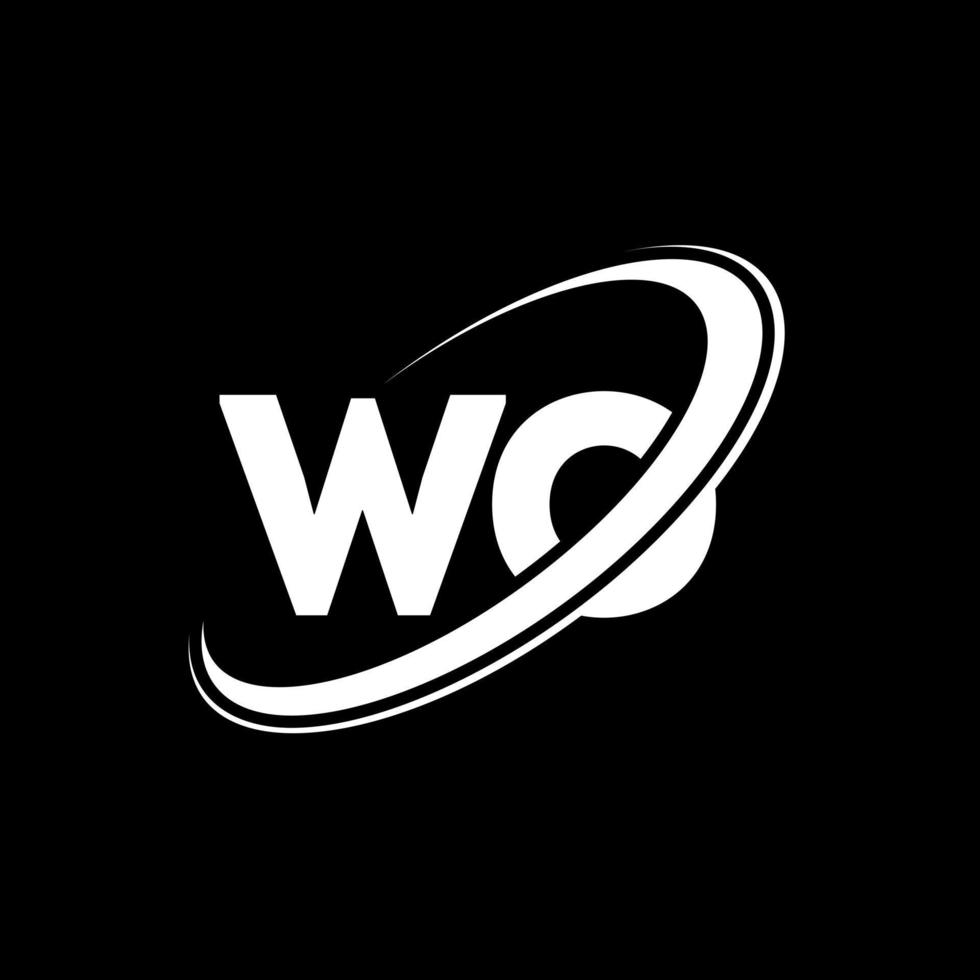wo w o brev logotyp design. första brev wo länkad cirkel versal monogram logotyp röd och blå. wo logotyp, w o design. wo, w o vektor