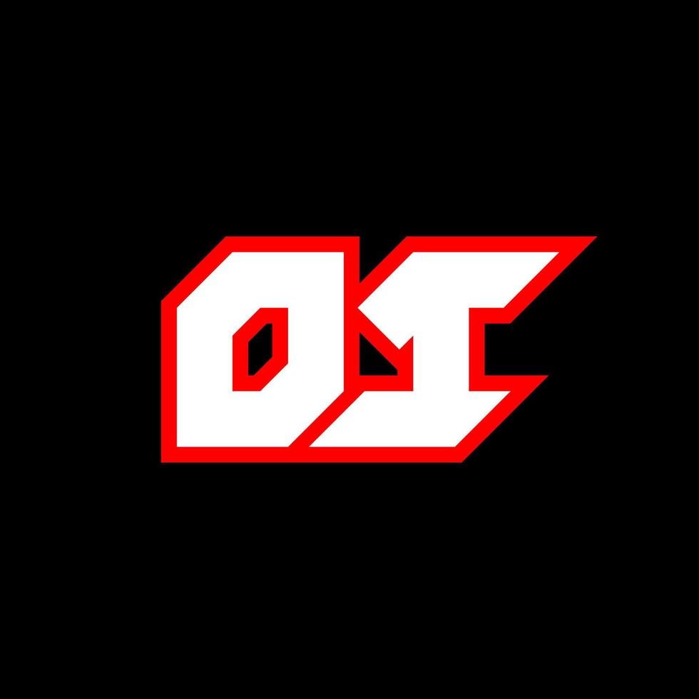 oi logotyp design, första oi brev design med sci-fi stil. oi logotyp för spel, esport, teknologi, digital, gemenskap eller företag. o jag sport modern kursiv alfabet font. typografi urban stil teckensnitt. vektor