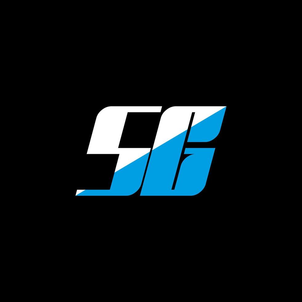 g-Buchstaben-Logo-Design auf schwarzem Hintergrund. sg kreative Initialen schreiben Logo-Konzept. sg-Icon-Design. sg-Icon-Design mit weißen und blauen Buchstaben auf schwarzem Hintergrund. sg vektor