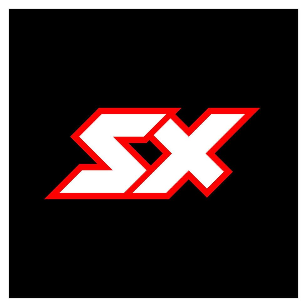 sx logotyp design, första sx brev design med sci-fi stil. sx logotyp för spel, esport, teknologi, digital, gemenskap eller företag. s x sport modern kursiv alfabet font. typografi urban stil teckensnitt. vektor