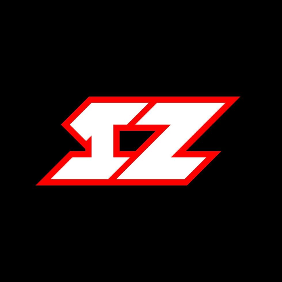 iz-Logo-Design, anfängliches iz-Briefdesign im Sci-Fi-Stil. iz-Logo für Spiel, Sport, Technologie, Digital, Community oder Business. iz sport moderne kursive alphabetschrift. Typografie Schriftarten im urbanen Stil. vektor