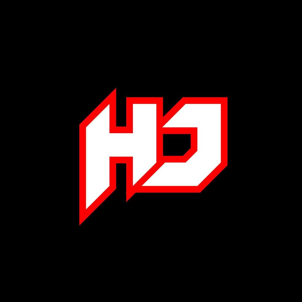 hj-Logo-Design, anfängliches hj-Buchstabendesign im Sci-Fi-Stil. hj-Logo für Spiel, Sport, Technologie, Digital, Community oder Business. hj sport moderne kursive alphabetschrift. Typografie Schriftarten im urbanen Stil. vektor