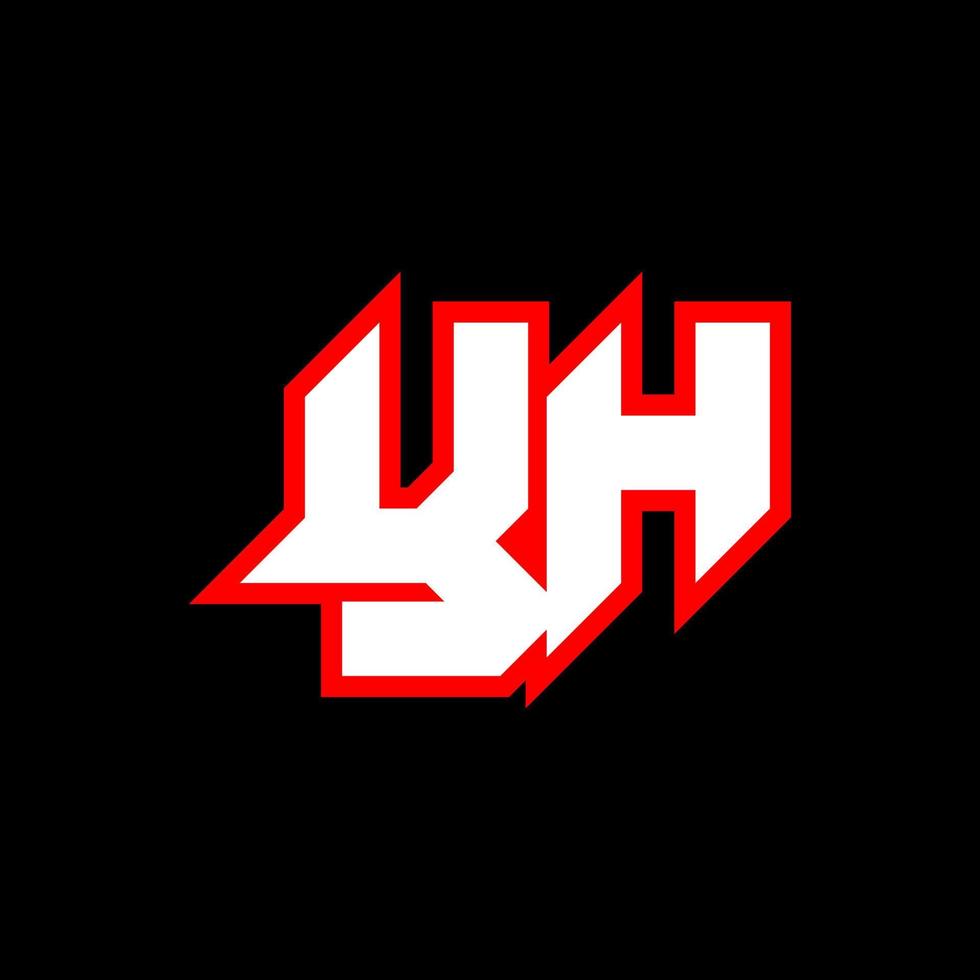 yh-Logo-Design, anfängliches yh-Buchstabendesign im Sci-Fi-Stil. yh-Logo für Spiel, Esport, Technologie, Digital, Community oder Business. yh sport moderne kursive alphabetschrift. Typografie Schriftarten im urbanen Stil. vektor