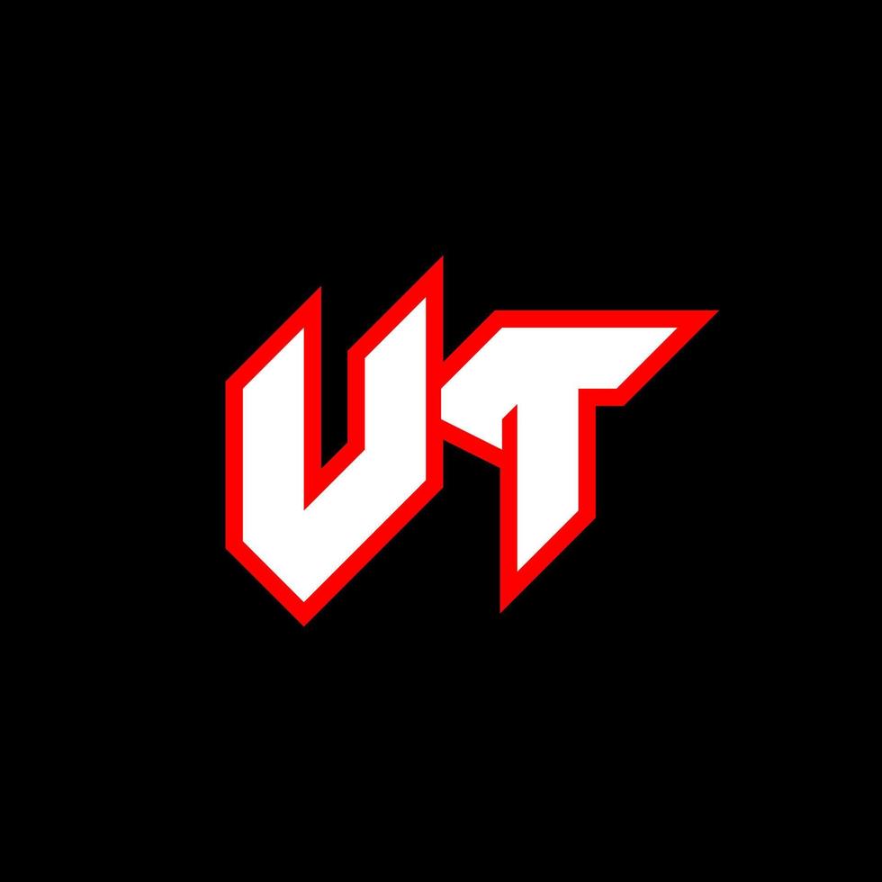 vt logotyp design, första vt brev design med sci-fi stil. vt logotyp för spel, esport, teknologi, digital, gemenskap eller företag. v t sport modern kursiv alfabet font. typografi urban stil teckensnitt. vektor