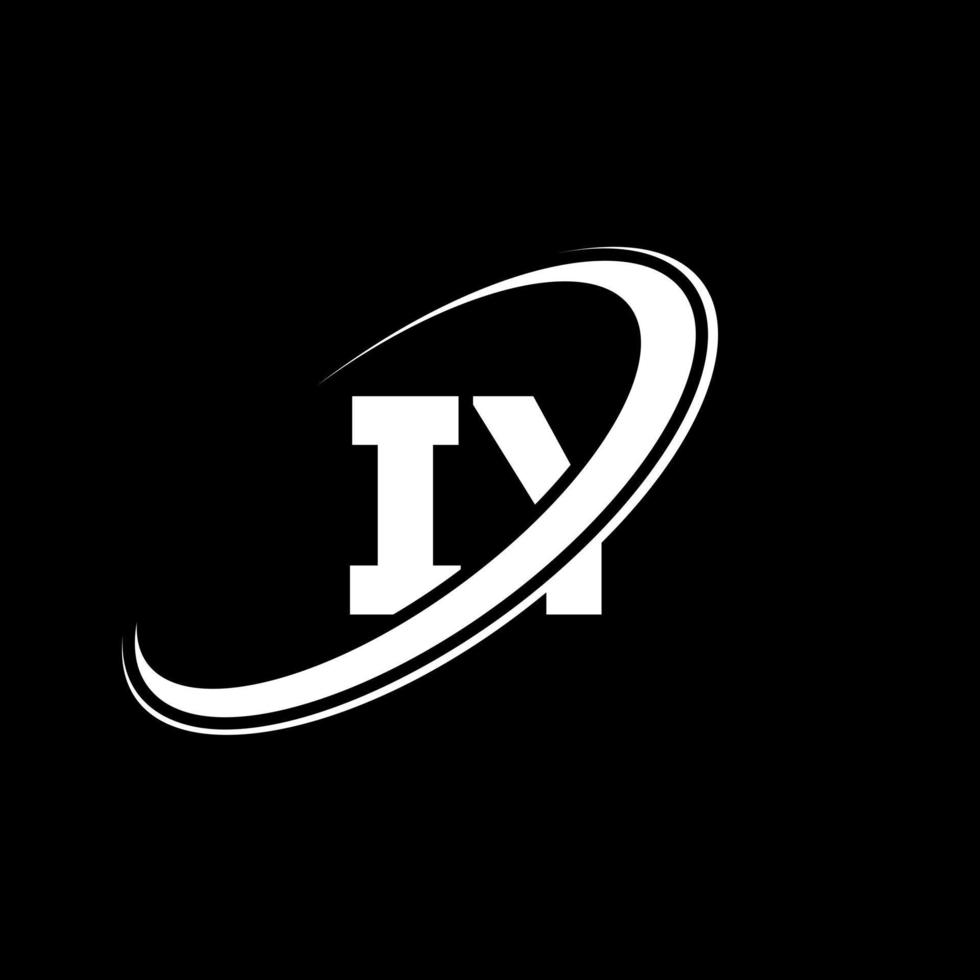 iy iy-Brief-Logo-Design. anfangsbuchstabe iy verknüpfter kreis großbuchstabe monogramm logo rot und blau. iy-Logo, iy-Design. iy, iy vektor
