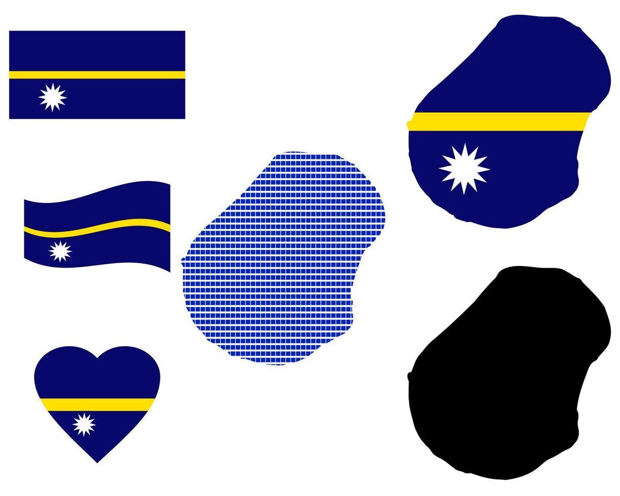 Karte Nauru verschiedene Typen und Symbole auf weißem Hintergrund vektor