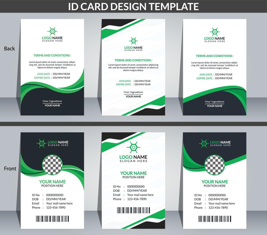 Unternehmens- und kreative ID-Karten-Designvorlage vektor