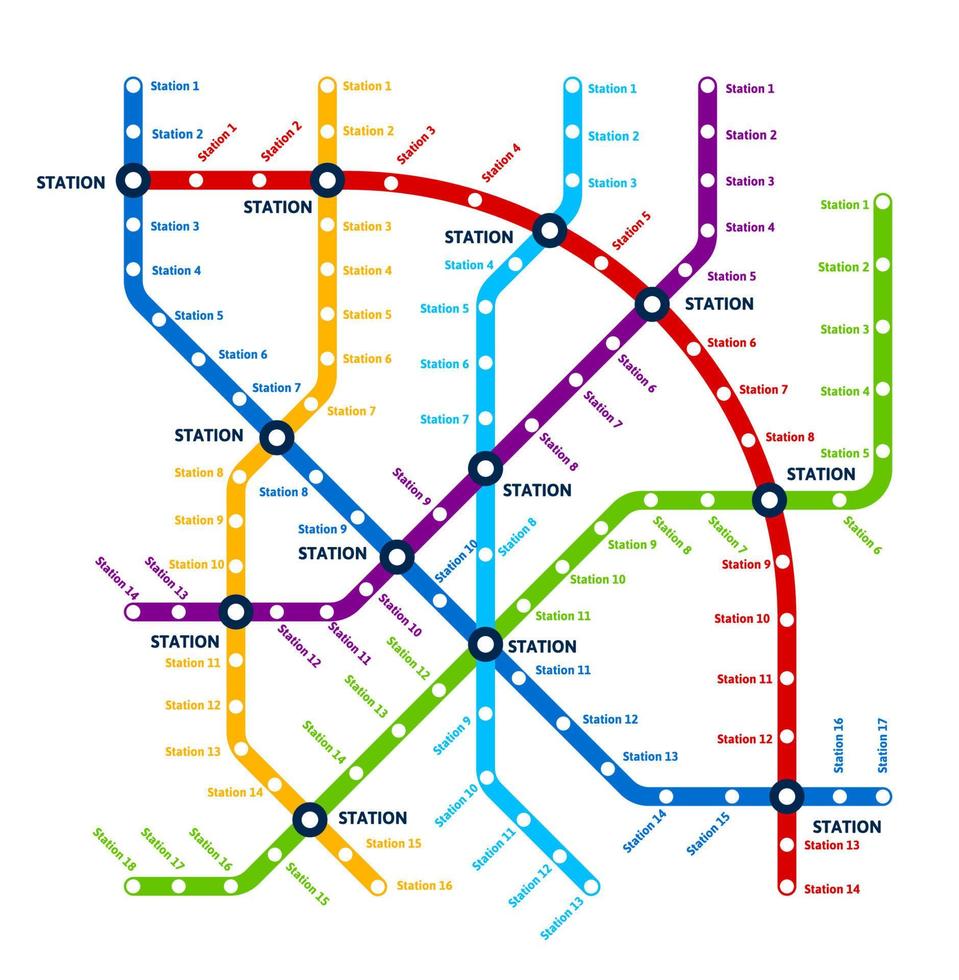 metro, underjordisk transport schema Karta, planen vektor