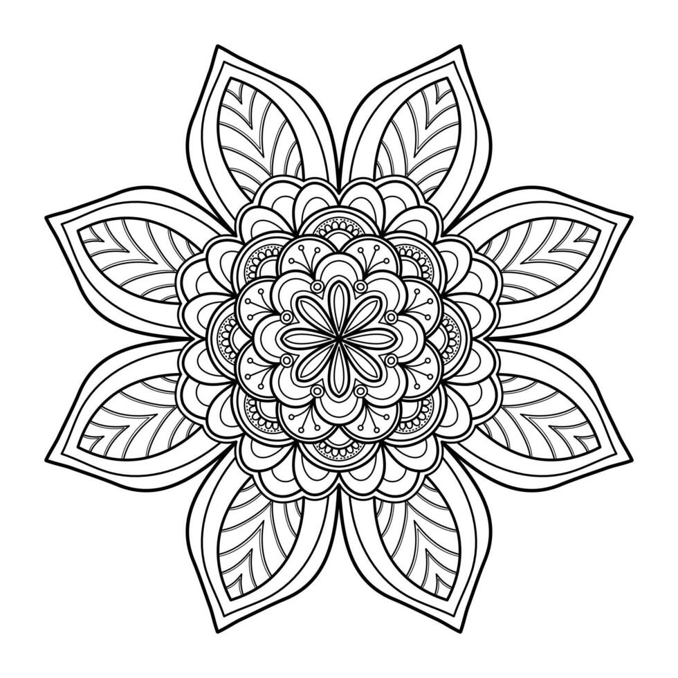 mandala digital konst mönster. konst på de vägg. färg bok spets mönster de tatuering. design för en tapet måla skjorta och bricka stencil klistermärke design, dekorativ cirkel prydnad i etnisk vektor