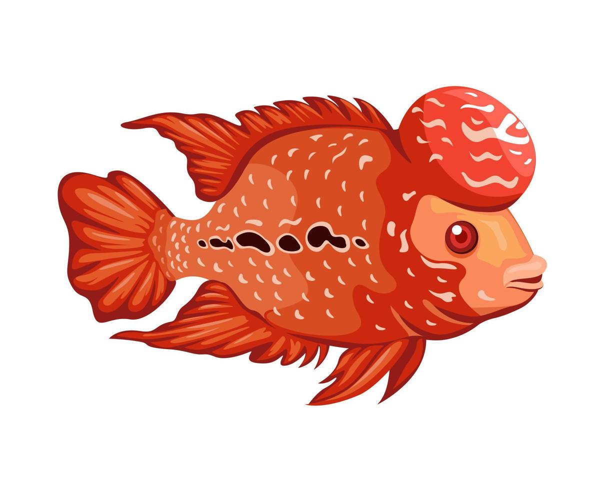 Illustrationsvektor für aquatische Tierarten von Blumenhornfischen vektor